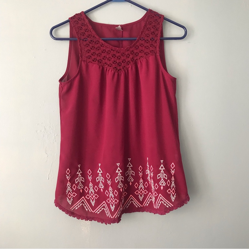 Vanity Blouse with Embroidery Detail Size Small